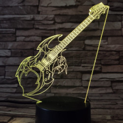 Elektromos gitár 7 színű 3D led lámpa