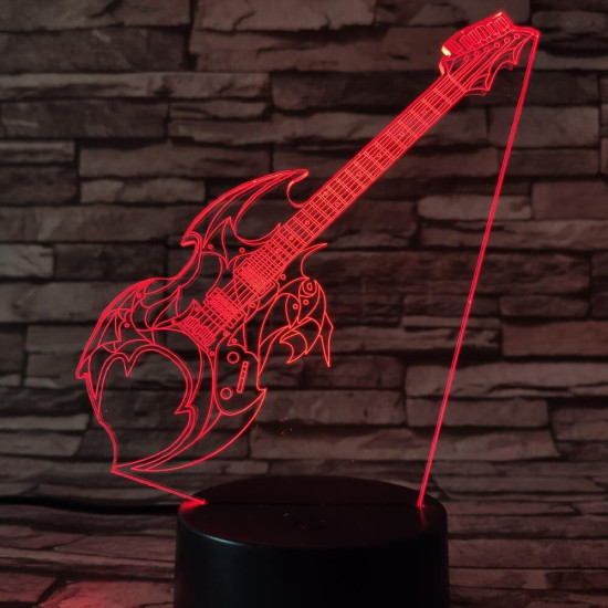 Elektromos gitár 7 színű 3D led lámpa