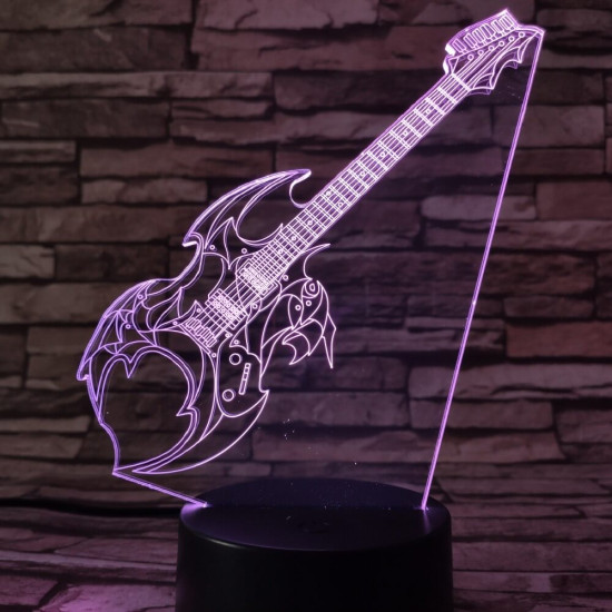 Elektromos gitár 7 színű 3D led lámpa