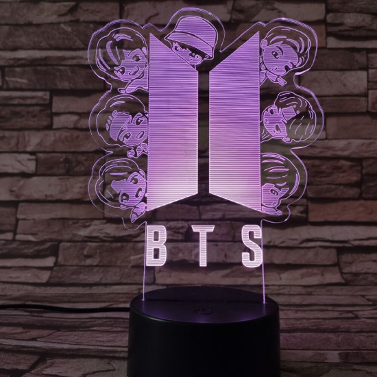 BTS 7 színű 3D led lámpa