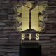 BTS 7 színű 3D led lámpa