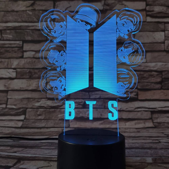 BTS 7 színű 3D led lámpa