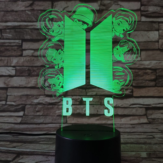 BTS 7 színű 3D led lámpa