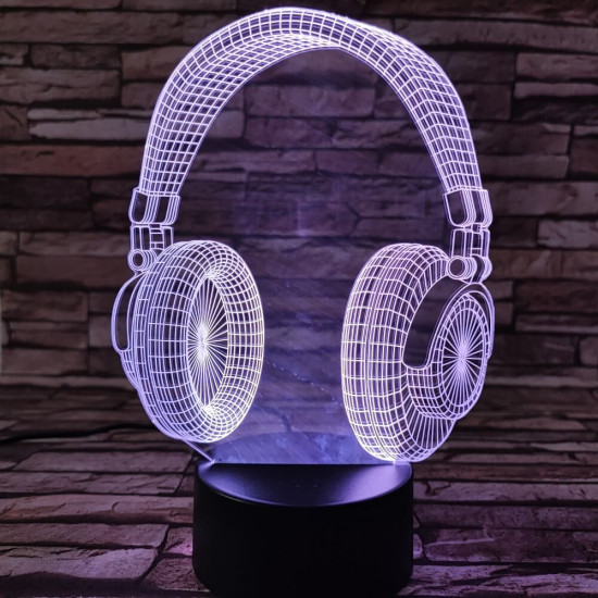 Fejhallgató 3  7 színű 3D led lámpa