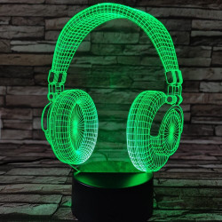 Fejhallgató 3  7 színű 3D led lámpa