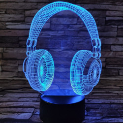 Fejhallgató 3  7 színű 3D led lámpa