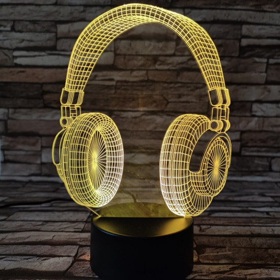 Fejhallgató 3  7 színű 3D led lámpa