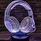Fejhallgató Gamer 7 színű 3D led lámpa