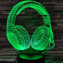 Fejhallgató Gamer 7 színű 3D led lámpa