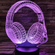 Fejhallgató Gamer 7 színű 3D led lámpa
