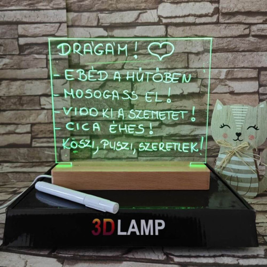 Írható, Üzenő, Rajzolható 23*23 cm LED tábla