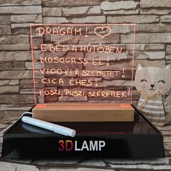 Írható, Üzenő, Rajzolható 16*20 cm LED tábla