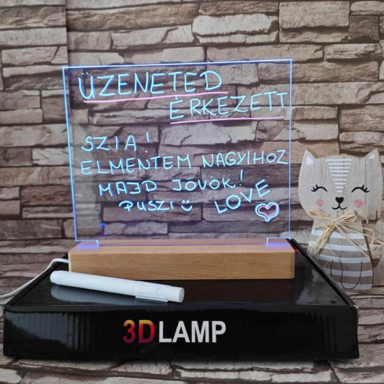Írható, Üzenő, Rajzolható 23*23 cm LED tábla