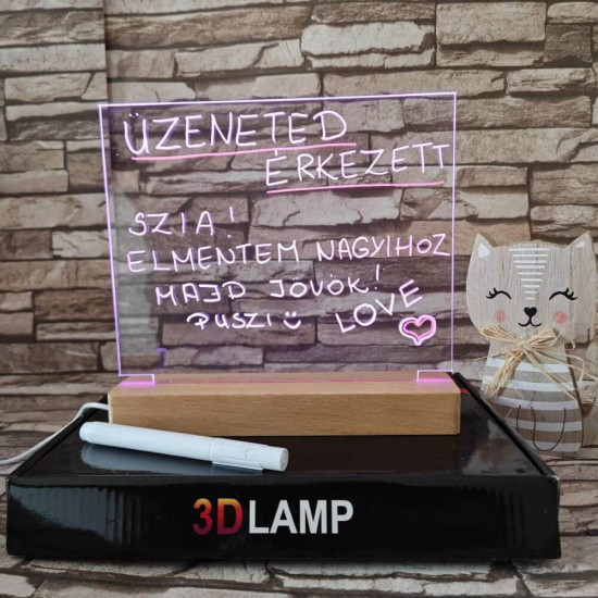 Írható, Üzenő, Rajzolható 23*23 cm LED tábla