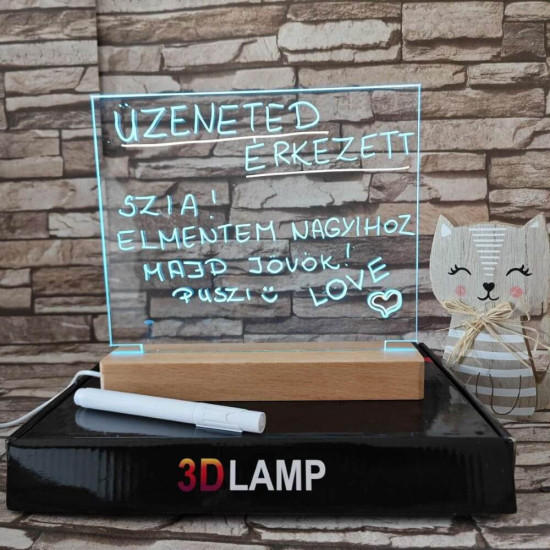 Írható, Üzenő, Rajzolható 23*23 cm LED tábla