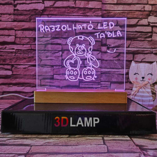 Rajzolható gyerekeknek 23*23 cm LED tábla