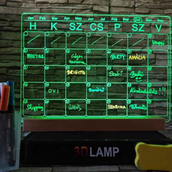 Naptár, Tervező 33*24 cm LED tábla