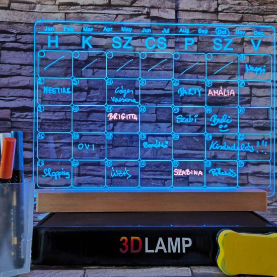 Naptár, Tervező 33*24 cm LED tábla