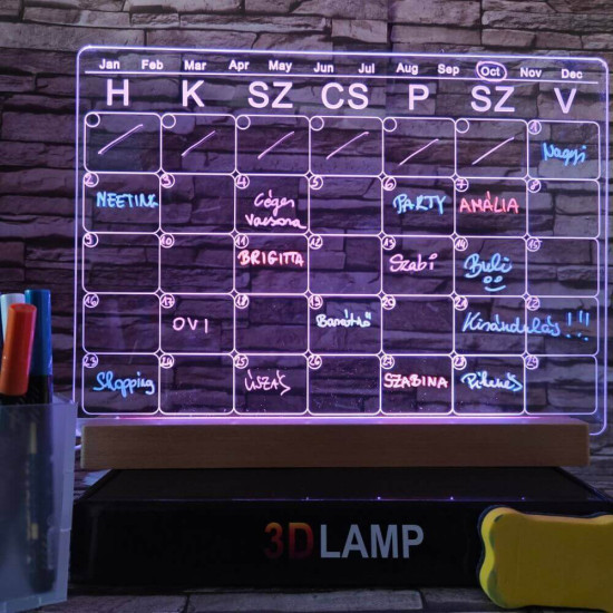 Naptár, Tervező 33*24 cm LED tábla