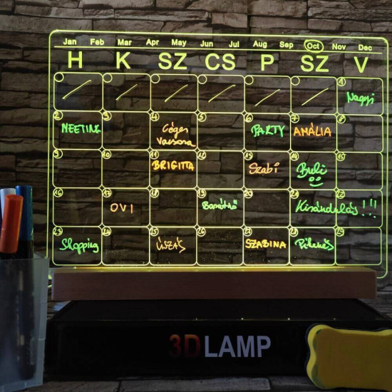 Naptár, Tervező 33*24 cm LED tábla
