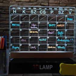 Naptár, Tervező 33*24 cm LED tábla