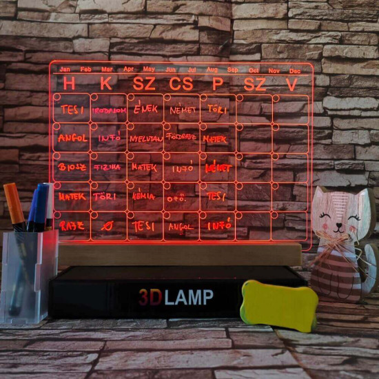 Naptár, Tervező 33*24 cm LED tábla