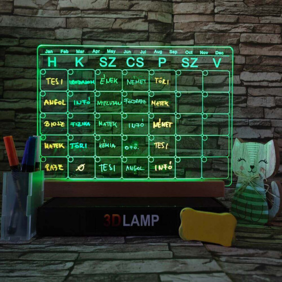 Naptár, Tervező 33*24 cm LED tábla
