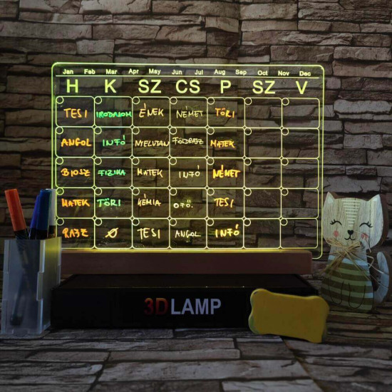 Naptár, Tervező 33*24 cm LED tábla