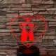 Cica Love 7 színű 3D led lámpa