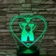Cica Love 7 színű 3D led lámpa
