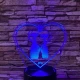Cica Love 7 színű 3D led lámpa