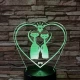 Cica Love 7 színű 3D led lámpa