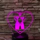 Cica Love 7 színű 3D led lámpa