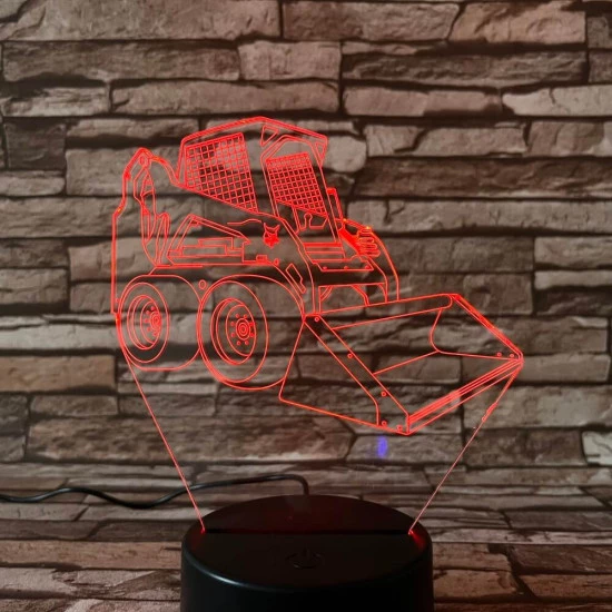 Bobcat markoló 7 színű 3D led lámpa