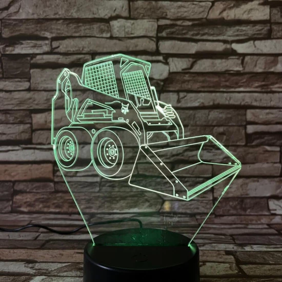 Bobcat markoló 7 színű 3D led lámpa