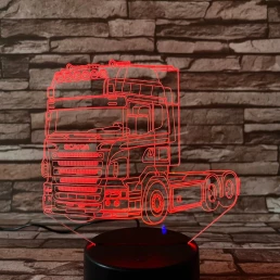 Kamion 7 színű 3D led lámpa