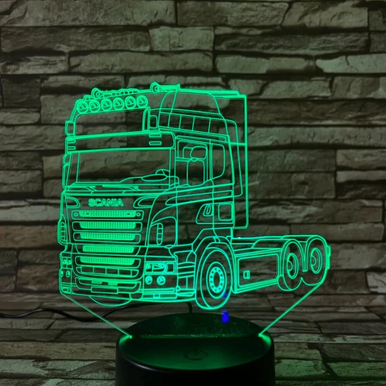 Kamion 7 színű 3D led lámpa