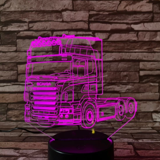 Kamion 7 színű 3D led lámpa