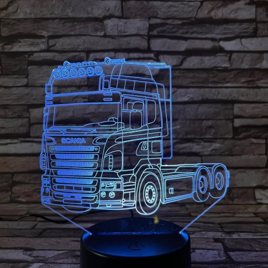 Kamion 7 színű 3D led lámpa