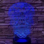 Koponya rajz 7 színű 3D led lámpa