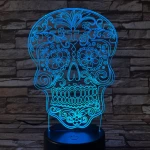 Koponya rajz 7 színű 3D led lámpa