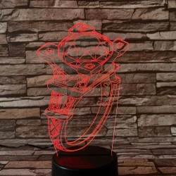 Gyűrű  köves  7 színű 3D led lámpa