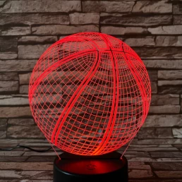 Kosárlabda 3 7 színű  3D led lámpa