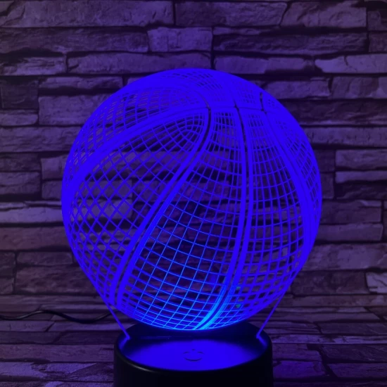 Kosárlabda 3 7 színű  3D led lámpa