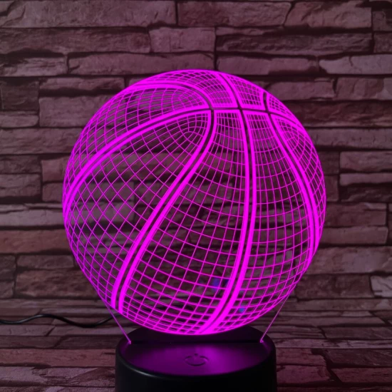 Kosárlabda 3 7 színű  3D led lámpa