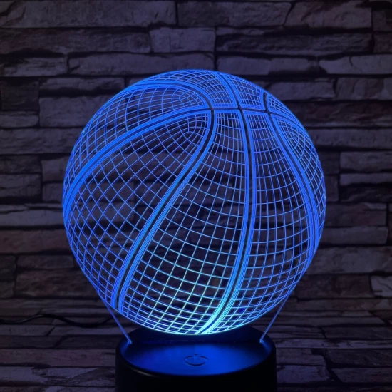 Kosárlabda 3 7 színű  3D led lámpa