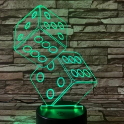 Dobókocka  7 színű 3D led lámpa