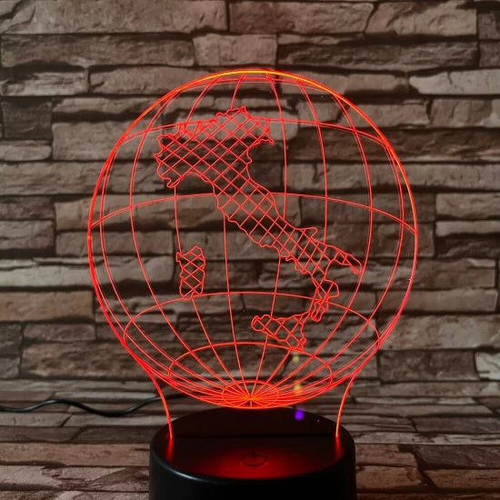 Olaszország  7 színű 3D led lámpa