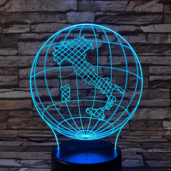 Olaszország  7 színű 3D led lámpa
