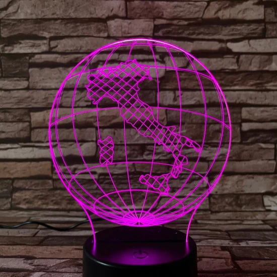 Olaszország  7 színű 3D led lámpa